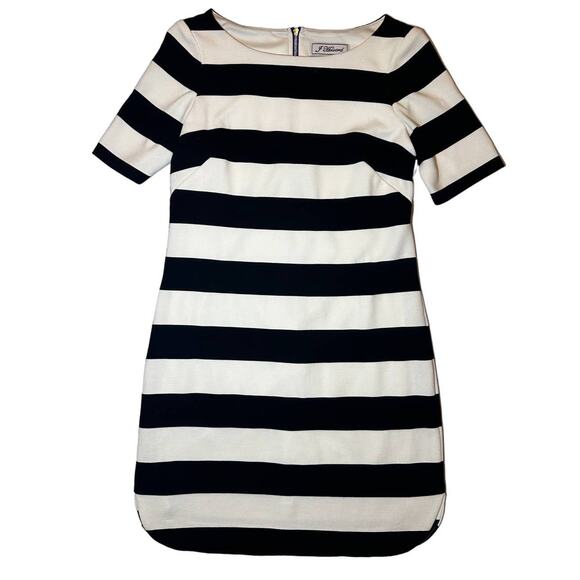 Jessica Howard Bold White Black Striped Short Sleeve Tunic Dress 6Size - Picture 1 of 6